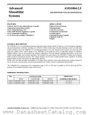 AMS1004-25BN datasheet pdf Advanced Monolithic Systems