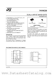 74VHC20T datasheet pdf ST Microelectronics