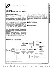 LMX9820SBX datasheet pdf National Semiconductor
