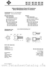 BC238C datasheet pdf AEG-TELEFUNKEN