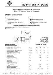 BC548A datasheet pdf AEG-TELEFUNKEN