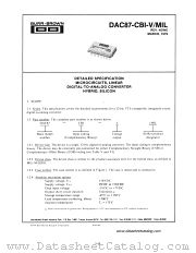 DAC87-CBI-V/MIL datasheet pdf Burr Brown