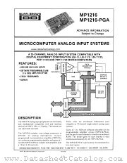 MP1216 datasheet pdf Burr Brown