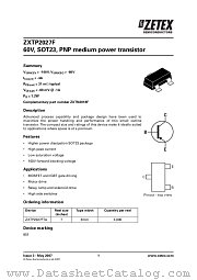 ZXTP2027FTA datasheet pdf Diodes