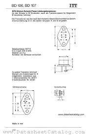 BD107A datasheet pdf ITT Semiconductors