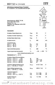 BSY52 datasheet pdf ITT Semiconductors