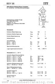 BSY56 datasheet pdf ITT Semiconductors