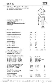 BSY82 datasheet pdf ITT Semiconductors