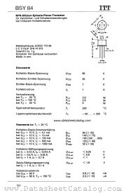 BSY84 datasheet pdf ITT Semiconductors