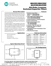 MAX291CSA+ datasheet pdf MAXIM - Dallas Semiconductor