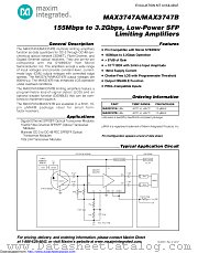 MAX3747AEUB+TC99 datasheet pdf MAXIM - Dallas Semiconductor