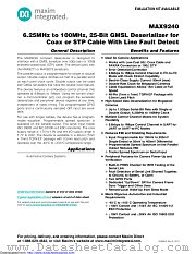 MAX9240COAXEVKIT# datasheet pdf MAXIM - Dallas Semiconductor