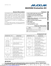 MAX9260EVKIT datasheet pdf MAXIM - Dallas Semiconductor
