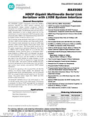 MAX9265GCM/V+TWGG5 datasheet pdf MAXIM - Dallas Semiconductor