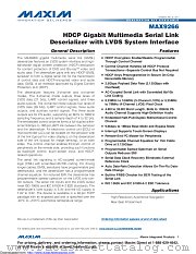 MAX9266GCM/V+ datasheet pdf MAXIM - Dallas Semiconductor