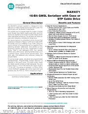 MAX9271 datasheet pdf MAXIM - Dallas Semiconductor