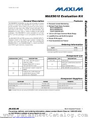 MAX9610EVKIT datasheet pdf MAXIM - Dallas Semiconductor