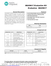 MAX9617EVKIT+ datasheet pdf MAXIM - Dallas Semiconductor