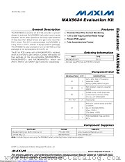 MAX9634EVKIT+ datasheet pdf MAXIM - Dallas Semiconductor