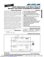 MAX97000EWA+ datasheet pdf MAXIM - Dallas Semiconductor