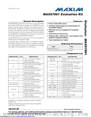 MAX97001EVKIT+ datasheet pdf MAXIM - Dallas Semiconductor