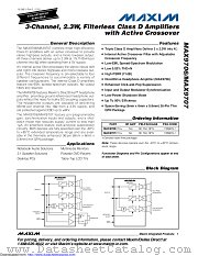 MAX9707 datasheet pdf MAXIM - Dallas Semiconductor
