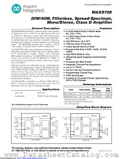 MAX9708EVKIT+ datasheet pdf MAXIM - Dallas Semiconductor