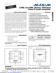 MAX9715 datasheet pdf MAXIM - Dallas Semiconductor