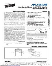 MAX9716ETA+ datasheet pdf MAXIM - Dallas Semiconductor