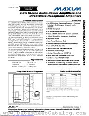 MAX9750AETI+T datasheet pdf MAXIM - Dallas Semiconductor