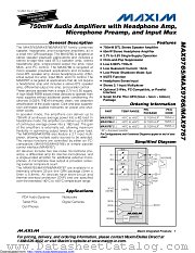 MAX9766ETJ+T datasheet pdf MAXIM - Dallas Semiconductor