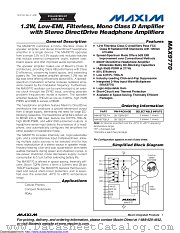 MAX9770EUI+ datasheet pdf MAXIM - Dallas Semiconductor