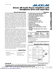 MAX9778 datasheet pdf MAXIM - Dallas Semiconductor