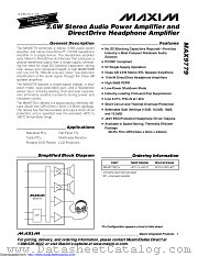 MAX9779 datasheet pdf MAXIM - Dallas Semiconductor
