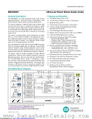 MAX98091EWN+T datasheet pdf MAXIM - Dallas Semiconductor