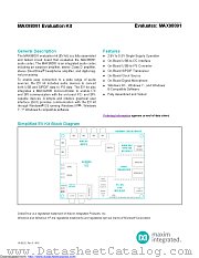 MAX98091EVKIT#TQFN datasheet pdf MAXIM - Dallas Semiconductor