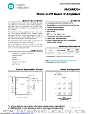 MAX98304 datasheet pdf MAXIM - Dallas Semiconductor