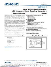 MAX98314EWL+T datasheet pdf MAXIM - Dallas Semiconductor