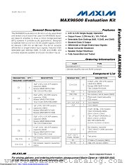 MAX98500EVKIT+ datasheet pdf MAXIM - Dallas Semiconductor