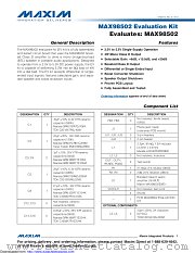 MAX98502EVKIT# datasheet pdf MAXIM - Dallas Semiconductor