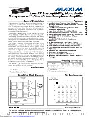 MAX9877 datasheet pdf MAXIM - Dallas Semiconductor