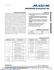 MAX9926UEVKIT+ datasheet pdf MAXIM - Dallas Semiconductor