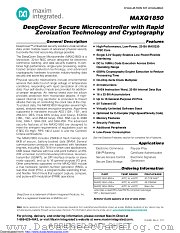 MAXQ1850 datasheet pdf MAXIM - Dallas Semiconductor