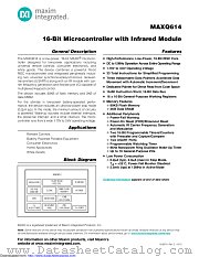 MAXQ614V-L001+T datasheet pdf MAXIM - Dallas Semiconductor