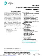 MAXQ615-F00+ datasheet pdf MAXIM - Dallas Semiconductor