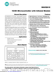 MAXQ618A-UEI+T datasheet pdf MAXIM - Dallas Semiconductor
