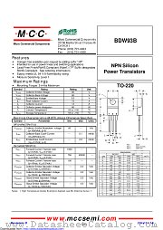 BDW93B datasheet pdf Micro Commercial Components