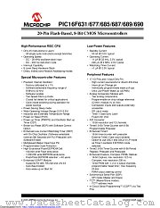 PIC16F677T-I/SS datasheet pdf Microchip