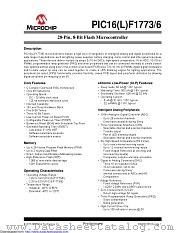 PIC16F1773T-I/MX datasheet pdf Microchip
