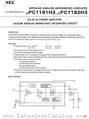 uPC1182H3 datasheet pdf NEC